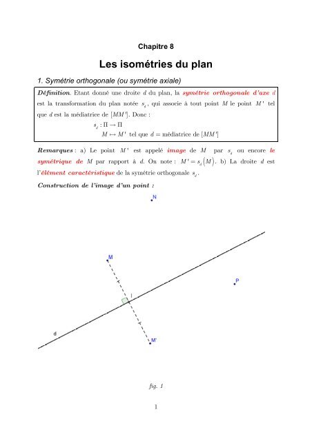 Chapitre 8 : Les isomÃ©tries du plan