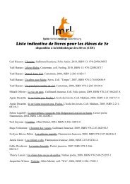Liste indicative de livres 2011 pour les Ã©lÃ¨ves