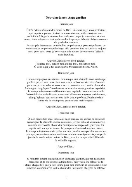 Neuvaine A Mon Ange Gardien Catholique Du Net