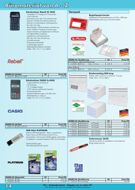 Büromaterial von A - Don Bosco Jugend-Werk GmbH Sachsen