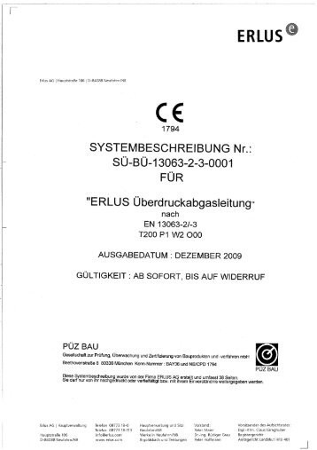 Überdruckabgasleitung CE Systembeschreibung 21.12.09 - Erlus AG