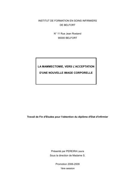 La Mammectomie Vers L Acceptation D Une Nouvelle Infirmiers Com