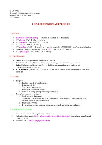 L'HYPERTENSION ARTERIELLE - Infirmiers.com