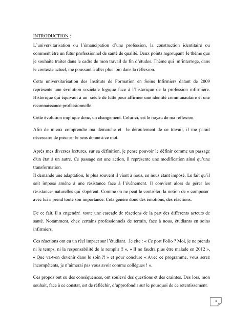 Lire le TFE - PDF - Infirmiers.com