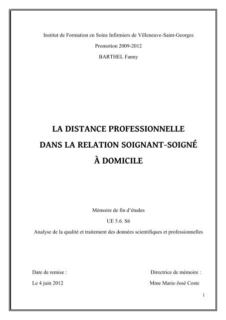 La Distance Professionnelle Dans La Relation Soignant Infirmiers Com