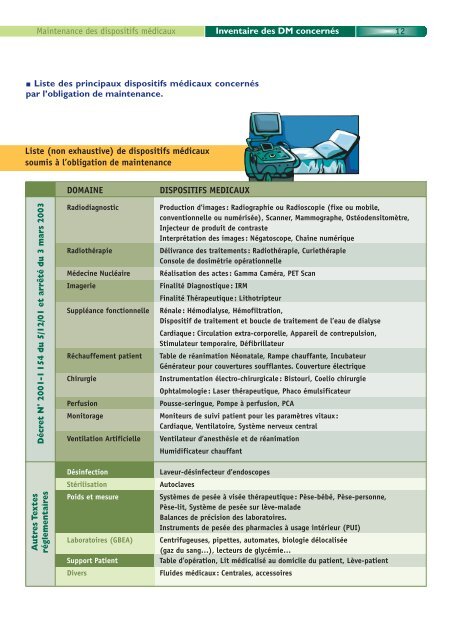 Maintenance des dispositifs médicaux Maintenance ... - Infirmiers.com