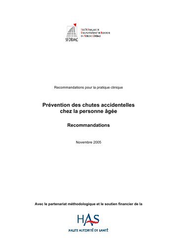 Prévention des chutes accidentelles chez la personne âgée