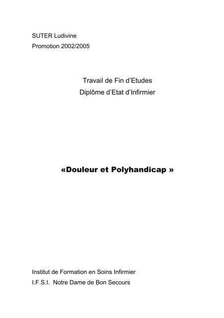 «Douleur et Polyhandicap » - Infirmiers.com