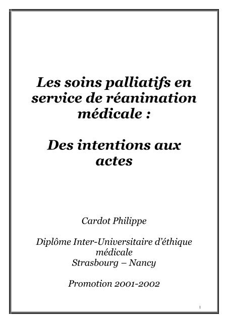 Les soins palliatifs en service de réanimation médicale - Infirmiers.com