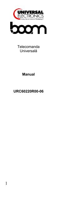 Telecomanda Universală Manual URC60220R00-06 - Boom