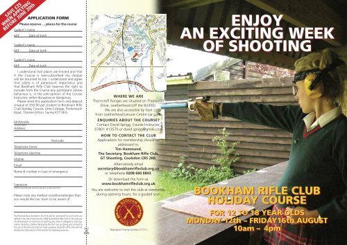to download a leaflet and application form - Bookham Rifle Club