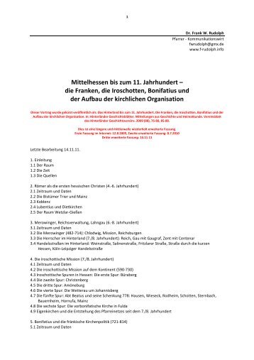 Mittelhessen bis zum 11. Jahrhundert - by f-rudolph.info