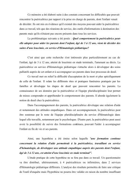 L'enfant leucémique en fin de vie - Infirmiers.com