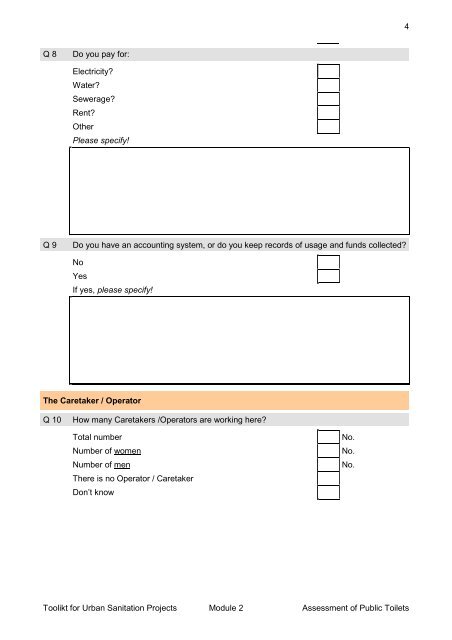 5a. Questionnaire Assessment Public Toilets Cover - SuSanA