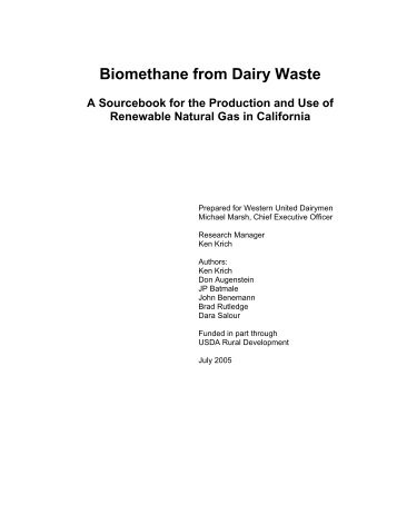 Biomethane from Dairy Waste: A Sourcebook for the ... - Calstart