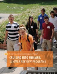 summer preview programs - Susquehanna University