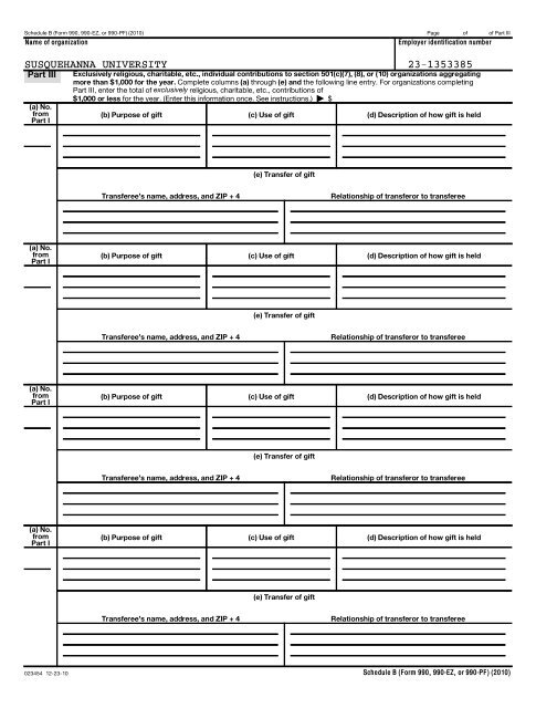 Form 990 - Susquehanna University