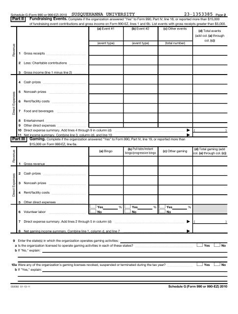 Form 990 - Susquehanna University