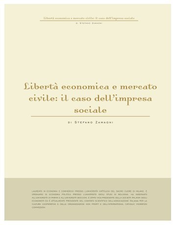 LibertÃ  economica e mercato civile: il caso dell'impresa sociale