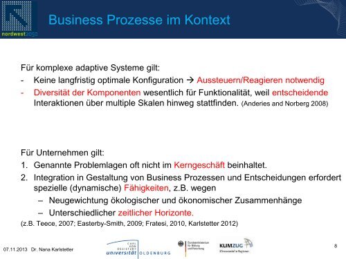 Business Prozesse - Institute for Managing Sustainability