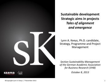 Lynn Keeys, SKEMA Business School: SD strategic aims in projects