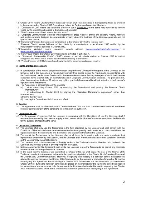 A.I.S.E. Charter for Sustainable Cleaning â Version 2010