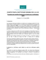 charte pour le nettoyage durable de l'aise - Sustainable Cleaning