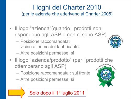 Il Charter A.I.S.E per una pulizia sostenibile Le modifiche 2010