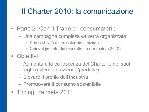 Il Charter A.I.S.E per una pulizia sostenibile Le modifiche 2010