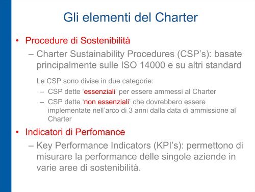 Il Charter A.I.S.E per una pulizia sostenibile Le modifiche 2010