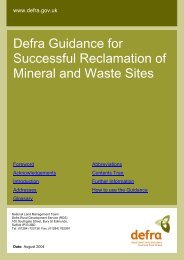 Defra guidance for successful reclamation of mineral and waste sites