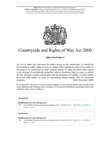 Countryside and Rights of Way Act 2000 - Sustainable Aggregates