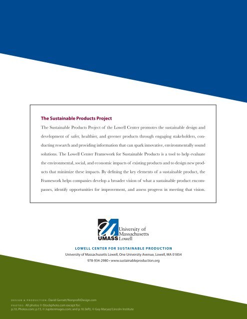 Download - The Lowell Center Framework for Sustainable Products