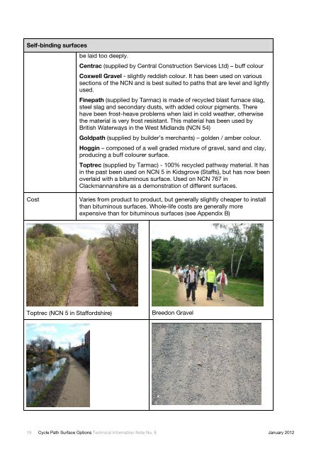 TIN08: Cycle Path Surface Options, 2012 - Sustrans