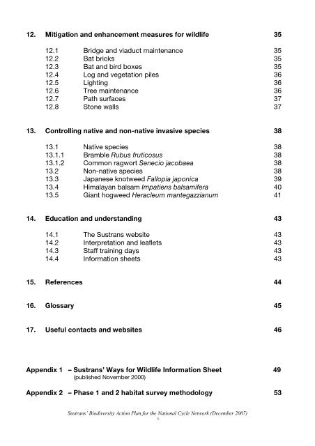 Biodiversity Action Plan for the National Cycle Network ... - Sustrans