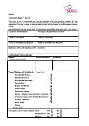 SUSU Incident Report Form Individual(s) Involved: Type/Nature of ...