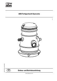 ABS Fertigschacht Synconta Einbau- und Betriebsanleitung