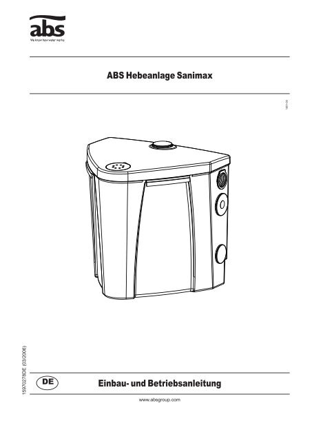 ABS Hebeanlage Sanimax Einbau- und Betriebsanleitung