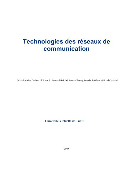 Technologies des rÃ©seaux de communication - UVT e-doc ...