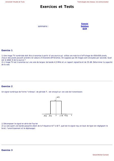 Technologies des rÃ©seaux de communication - UVT e-doc ...