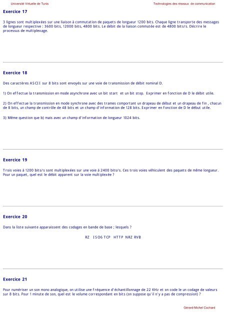 Technologies des rÃ©seaux de communication - UVT e-doc ...