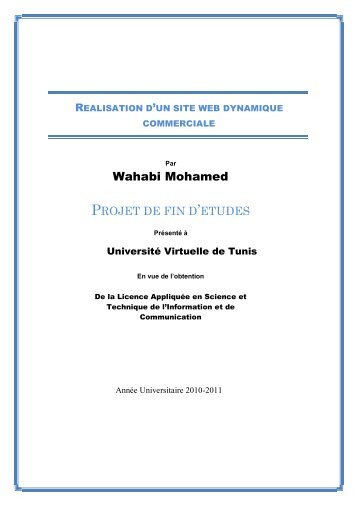 realisation d'un site web dynamique - UVT e-doc - UniversitÃ© ...