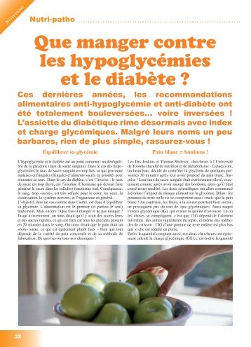 Que manger contre les hypoglycÃ©mies et le diabÃ¨te ? - Rebelle-SantÃ©