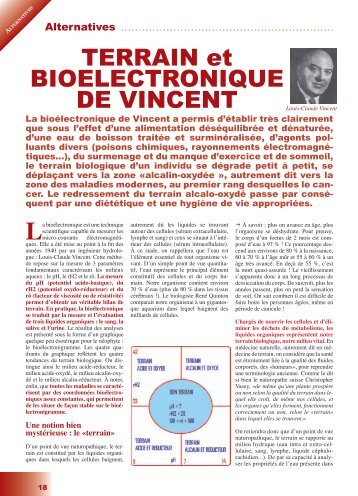 TERRAIN et BIOELECTRONIQUE DE VINCENT - Rebelle-SantÃ©