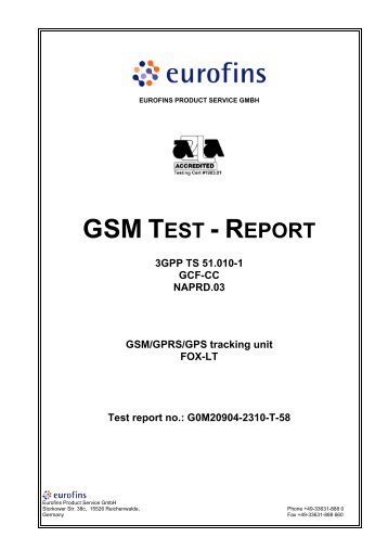 GSM TEST - REPORT 3GPP TS 51.010-1 GCF-CC NAPRD ... - Falcom
