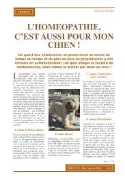 L'HOMEOPATHIE, C'EST AUSSI POUR MON CHIEN !