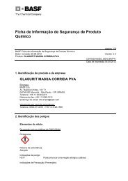 Ficha de Informação de Segurança de Produto Químico - Suvinil