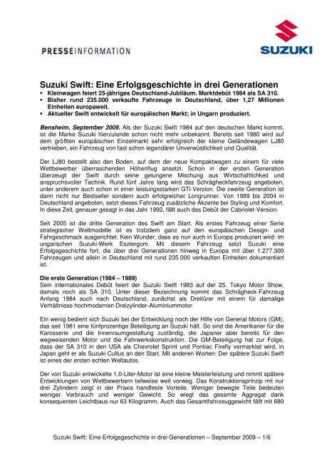 0_Inhalt der Pressemappe zur Presse Roadshow - Suzuki-presse.de