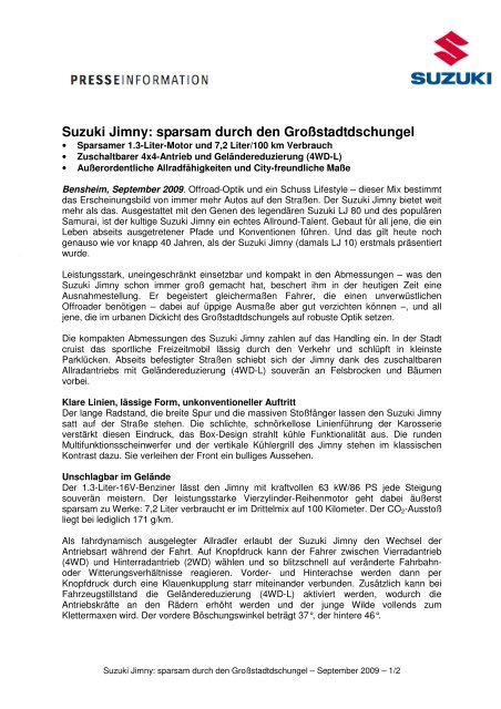 0_Inhalt der Pressemappe zur Presse Roadshow - Suzuki-presse.de