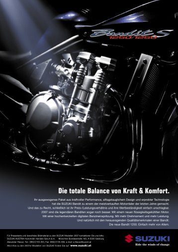 Die totale Balance von Kraft & Komfort. - Suzuki